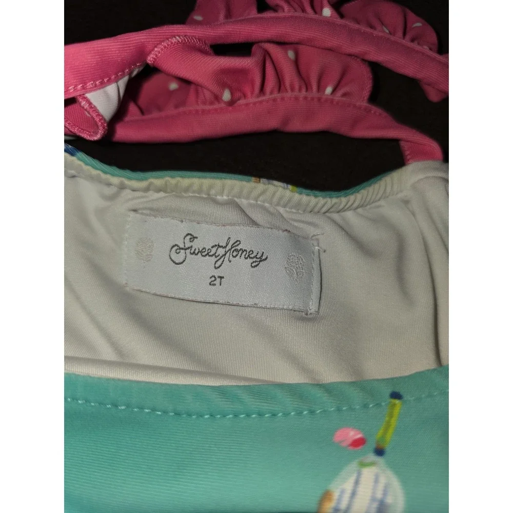 Sweet honey‎ tennis racket tankini 2 piece bathing swim suit size 2t